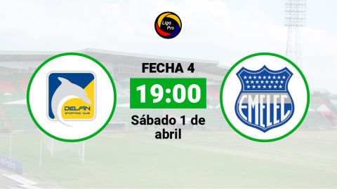 Delfín se enfrenta a Emelec el sábado 1 de abril desde las 19:00.