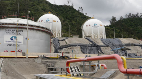 Imagen del Terminal Cuenca de Petroecuador, desde donde se abastece de combustible al sur del país.