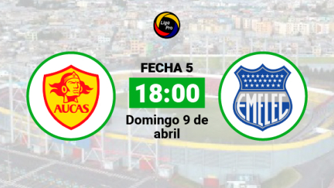 Aucas se enfrenta a Emelec el domingo 9 de abril desde las 18:00.