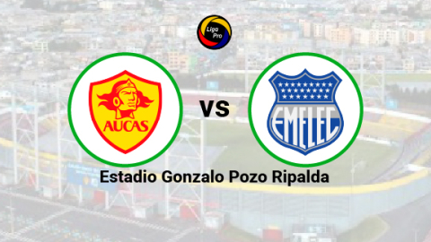 Aucas se enfrenta a Emelec en el estadio Gonzalo Pozo Ripalda el 9 de abril de 2023.