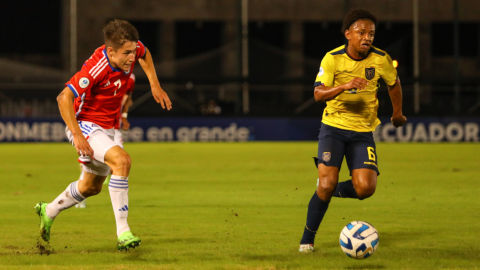 Ecuador se enfrentó a Chile en el Sudamericano Sub 17, en el estadio Christian Benítez el 7 de abril de 2023.