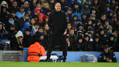 Pep Guardiola durante el partido de ida de los cuartos de final de la Champions League, ante el Bayern Múnich, el 11 de abril de 2023. 