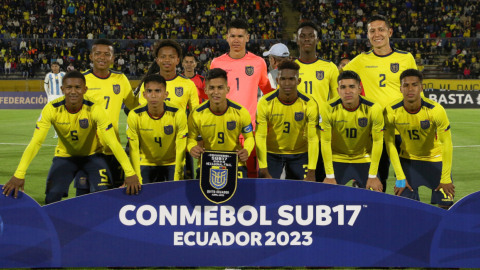 La selección ecuatoriana le ganó a Argentina, el 20 de abril de 2023 en el Sudamericano Sub 17. 