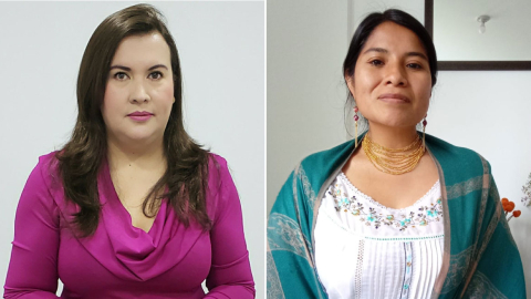 Las dos ecuatorianas ganadores del premio de Globant, Ana Valdiviezo y Janeth Bonilla. 