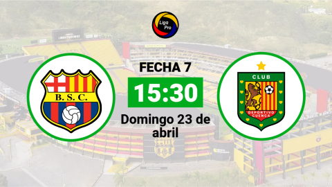 Barcelona se enfrenta a Deportivo Cuenca el domingo 23 de abril desde las 15:30.