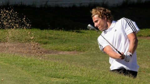 El uruguayo Diego Forlán, durante un partido de golf en España.