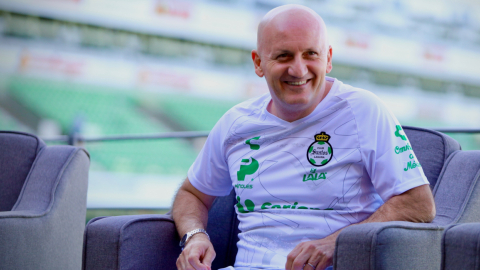 Pablo Repetto, durante su presentación como nuevo entrenador de Santos Laguna, el martes 25 de abril de 2023. 