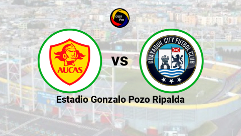 Aucas se enfrenta a Guayaquil City en el estadio Gonzalo Pozo Ripalda el 28 de abril de 2023.