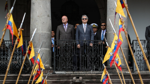 El vicepresidente Alfredo Borrero y el presidente Guillermo Lasso, en Quito, el 30 de agosto de 2022.