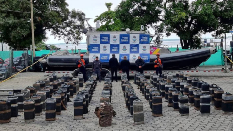 Narcosubmarino incautado por las autoridades de Colombia. 12 de mayo de 2023