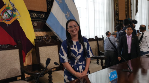 La concejal oficialista Blanca López, del movimiento Revolución Ciudadana, resultó elegida como nueva vicealcaldesa de Guayaquil, el 15 de mayo de 2023.