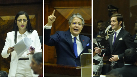 Viviana Veloz (Unes), Guillermo Lasso presidente de la República, Esteban Torres (PSC).