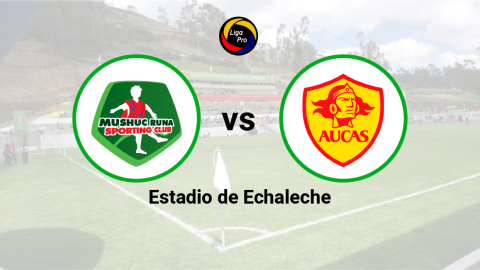 Mushuc Runa se enfrenta a Aucas en el estadio de Echaleche el 20 de mayo de 2023.