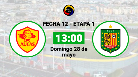 Aucas se enfrenta a Deportivo Cuenca el domingo 28 de mayo desde las 13:00.