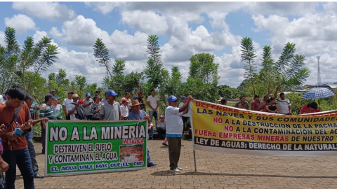 Protestas contra la minería en Bolívar, respaldada por el Frente Antiminero, 4 de mayo de 2023.