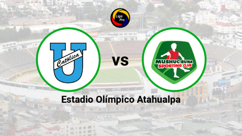 Universidad Católica se enfrenta a Mushuc Runa en el estadio Olímpico Atahualpa, el 9 de junio de 2023.