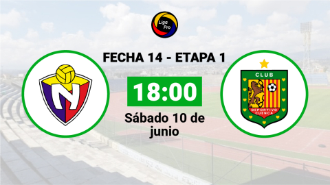 El Nacional se enfrenta a Deportivo Cuenca el sábado 10 de junio desde las 18:00.