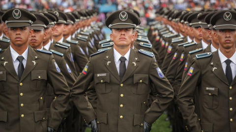 En el estadio Modelo Alberto Spencer de Guayaquil se incorporaron 1.904 nuevos policías la tarde de este viernes 9 de junio del 2023. 