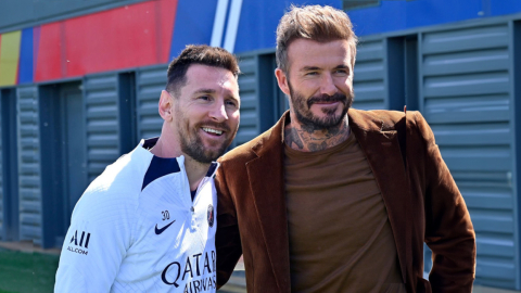 Lionel Messi y David Beckham, durante un encuentro en París. 