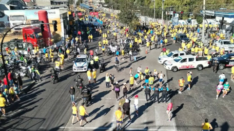 Imagen aérea de la carrera Quito Últimas Noticias 15k, el 11 de junio de 2023.