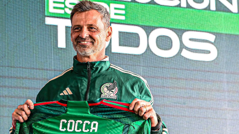 Diego Cocca, durante su presentación como DT de la selección mexicana, en febrero de 2023.