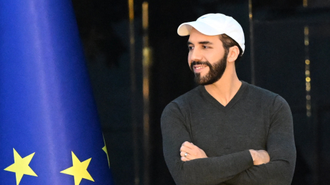 El actual presidente de El Salvador, Nayib Bukele, durante un acto público en la ciudad de Mejicanos, el 17 de enero de 2023. 