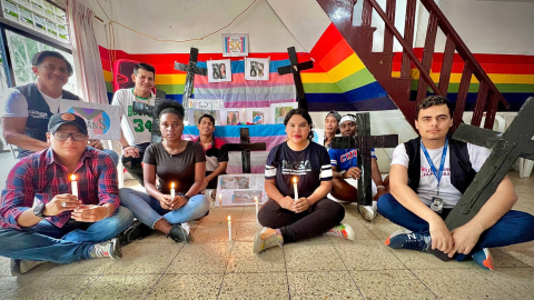 La Asociación Silueta X levantó un altar en honor a personas trans asesinadas, marzo de 2023.