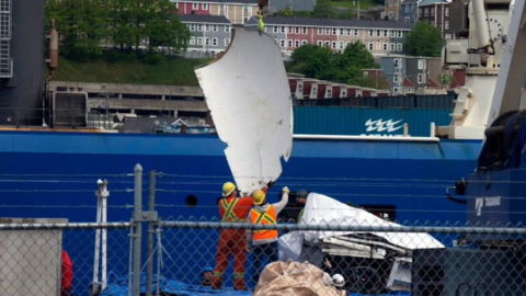 Restos de sumergible Titan, destruido cerca del Titanic. Canadá, 28 de junio de 2023.