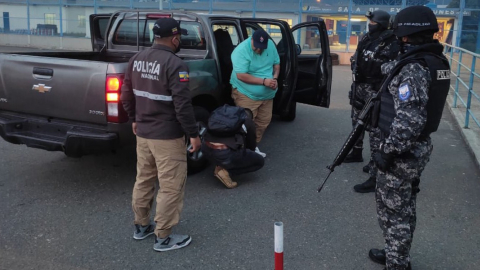 Luis Arboleda, o alias 'Gordo Luis', antes de ingresar a la cárcel de Latacunga, el 6 de julio de 2023.