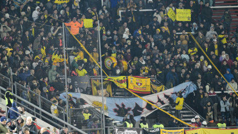 Alrededor de 1.000 hinchas de Barcelona llegaron a La Plata para ver la goleada que le metieron a su equipo, el 18 de julio de 2023. 