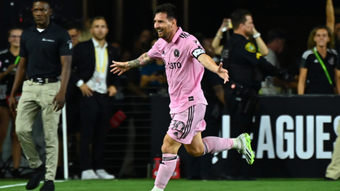 Lionel Messi celebra su gol en el partido del Inter Miami ante el Cruz Azul, el 21 de julio de 2023. 