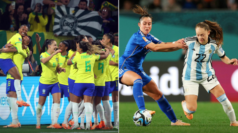 Las selecciones de Brasil y Argentina durante su debut en el Mundial Femenino 2023, el 24 de julio.