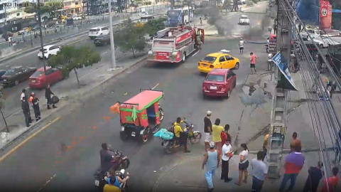 Vista panorámica de los desmanes en una vía del sur de Guayaquil, el 25 de julio de 2023. 