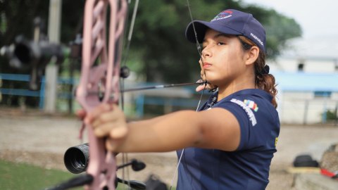 Blanca Rodrigo, durante un entrenamiento en Guayaquil, el 9 de febrero de 2023.