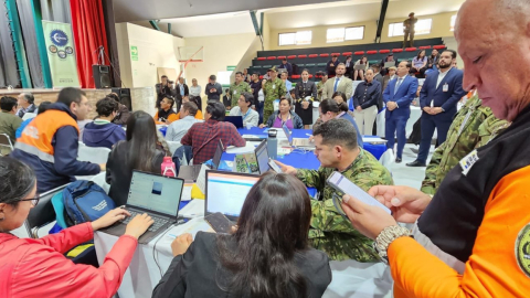 Autoridades realizaron un simulacro para medir la respuesta de las instituciones del Estado en Ecuador, ante el fenómeno de El Niño, el 26 de julio de 2023. 