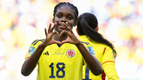 Linda Caicedo de Colombia celebra su tanto ante Corea del Sur, durante un partido de la Copa Mundial Femenina, el 24 de julio de 2023.