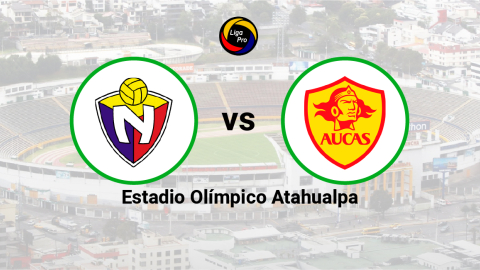 El Nacional se enfrenta a Aucas en el estadio Olímpico Atahualpa, el 5 de agosto de 2023.