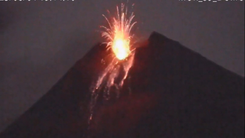 Imagen del volcán Sangay, el 4 de agosto de 2023.