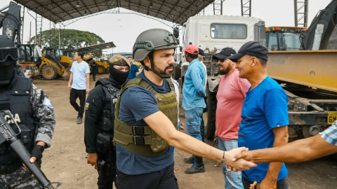 El alcalde de Durán, Luis Chonillo, en un recorrido el 1 de agosto de 2023.