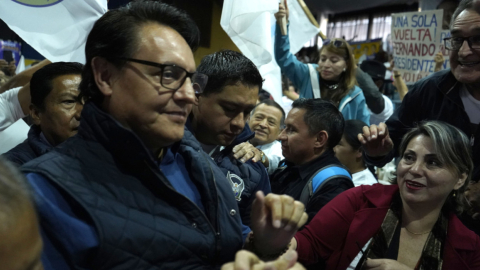 Fernando Villavicencio en Quito, antes de ser asesinado, el 9 de agosto de 2023.