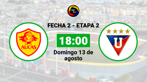 Aucas se enfrenta a Liga de Quito el domingo 13 de agosto desde las 18:00.