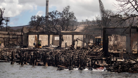 Edificaciones de Lahaina, en Hawái, destruidas por el incendio del 8 de agosto.