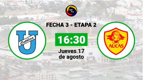 Universidad Católica se enfrenta a Aucas el jueves 17 de agosto desde las 16:30.