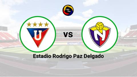 Liga de Quito se enfrenta a El Nacional en el estadio Rodrigo Paz Delgado, el 18 de agosto de 2023.