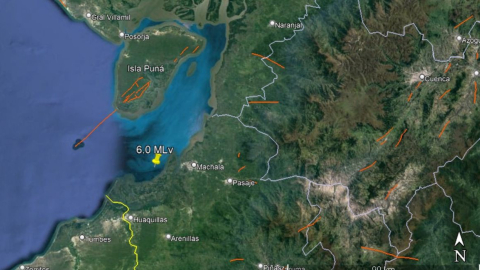 Un temblor ocurrió a 20 kilómetros de Machala, el lunes 21 de agosto de 2023.