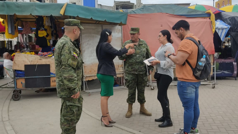 Imagen referencial de militares en la frontera entre Ecuador y Perú, el 13 de julio de 2023. 