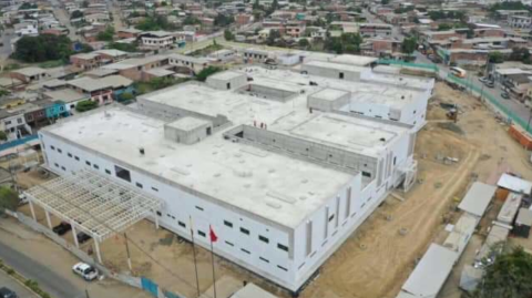 Imagen referencial. Vista aérea del hospital de Chone, Manabí, construido por una empresa China.