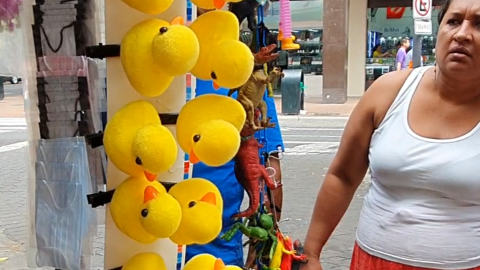 Patitos 'kawaii' de venta en el centro de Guayaquil.