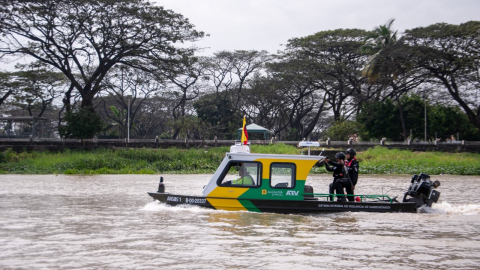 El Municipio de Samborondón adquirió en julio botes todoterreno para patrullar las riveras de los ríos Daule y Babahoyo. 