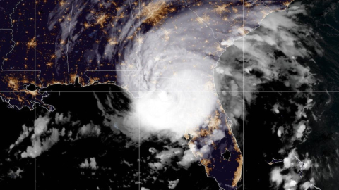 Imagen satelital del huracán Idalia.